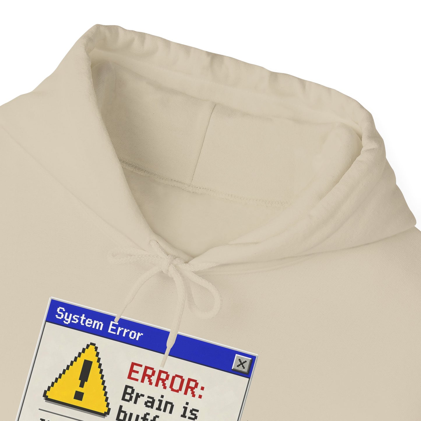 Neurospicy "ERROR: Brain is buffering" Retro Computer Alert Graphic Hoodie