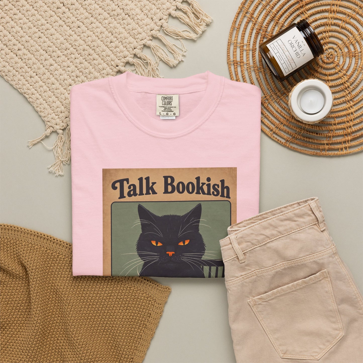 "Talk Bookish To Me" Cat T-Shirt