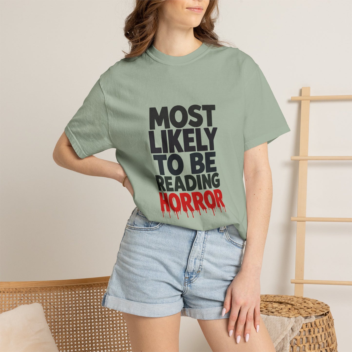 Horror Reader T-Shirt — "Most Likely to Be Reading Horror" Graphic Tee