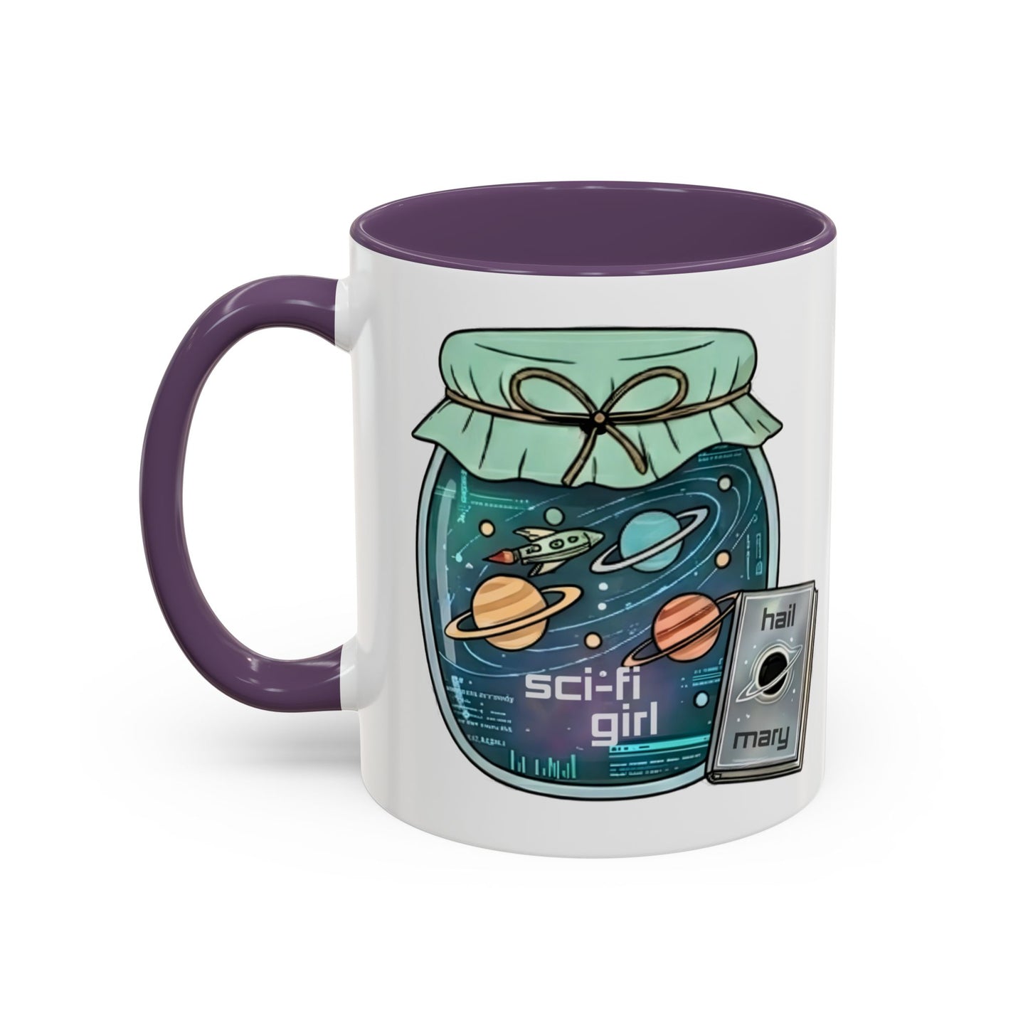"Sci‑Fi Girl" JamJar Mug — Space Planets Accent Coffee Cup (11/15oz)