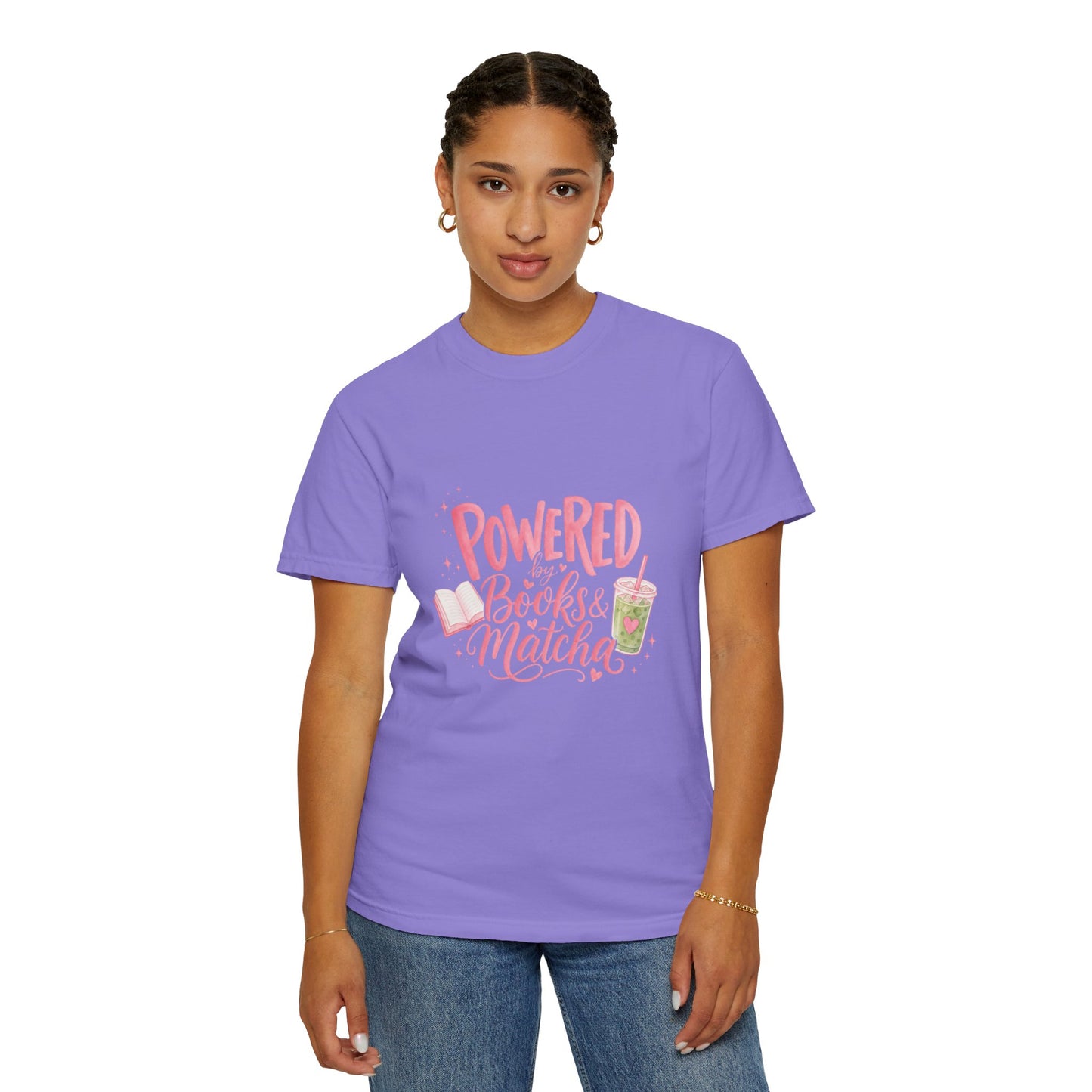 "Powered by Books & Matcha" T-Shirt
