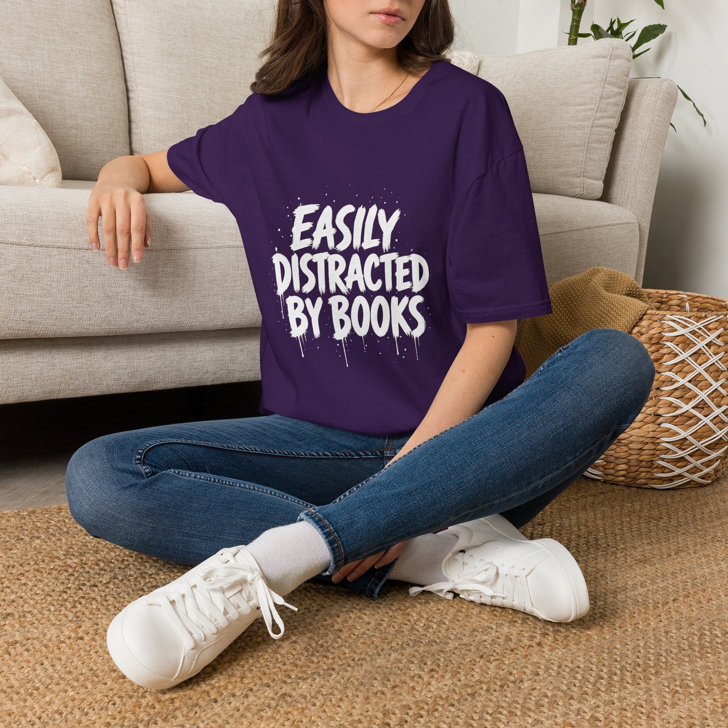 Lightweight Fabric - "Easily Distracted by Books" T‑Shirt