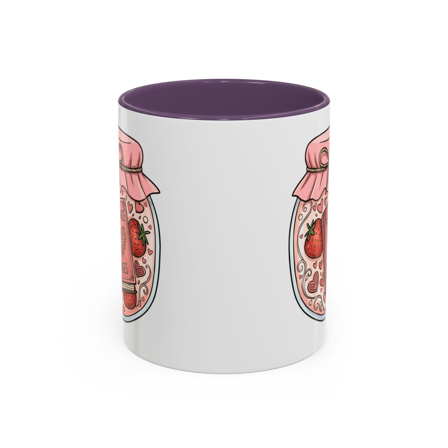 "Romance Pages" Jam Jar Coffee Mug — Cute Strawberry Jam Romance Readers Mug (11/15oz)