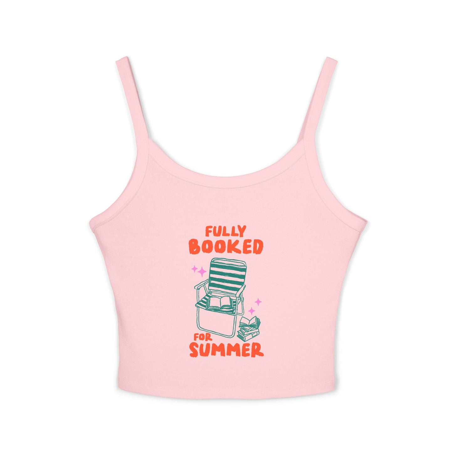 "Fully Booked for Summer" Tank Top — Beach Chair Reading Crop Top
