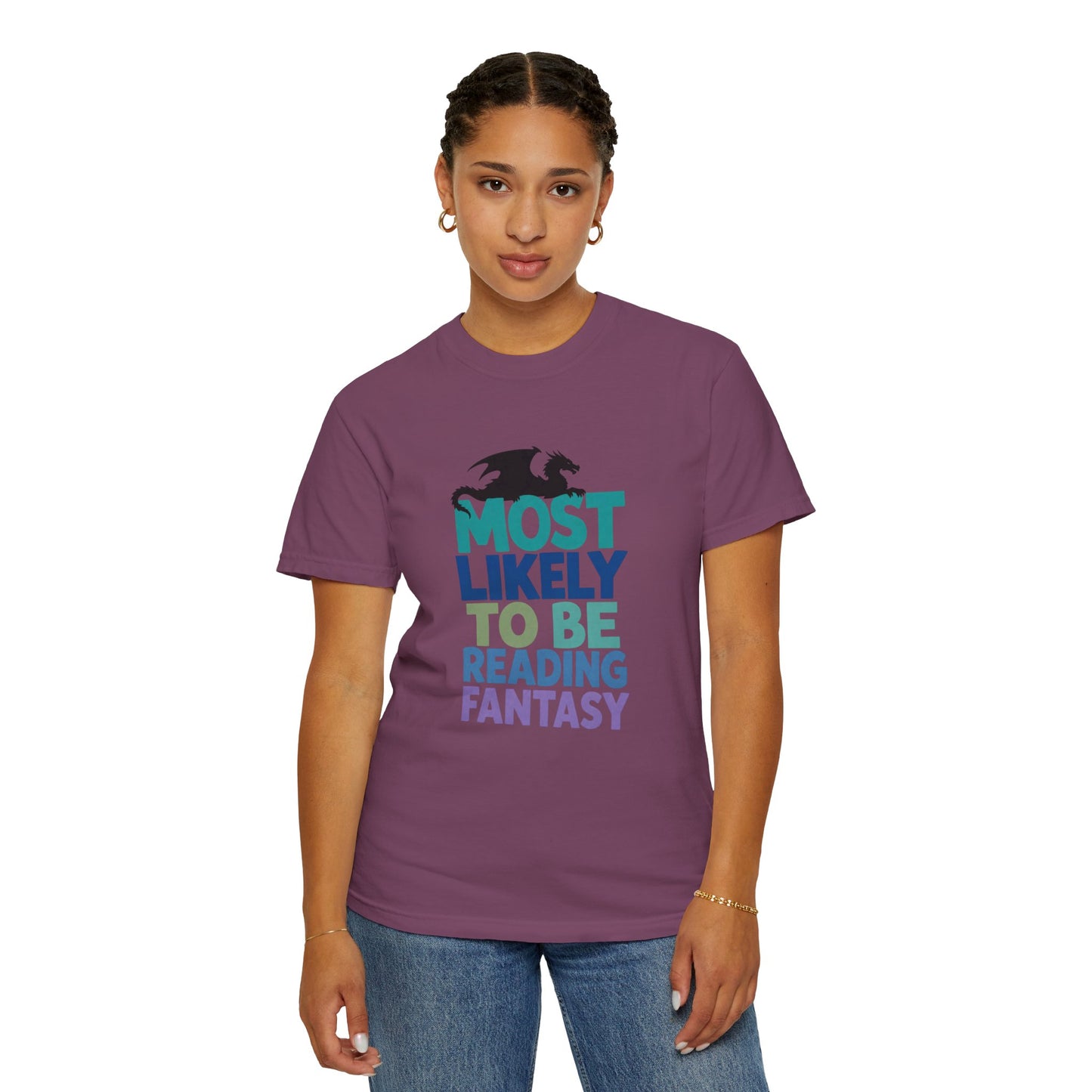 Fantasy Reader T-Shirt — "Most Likely to Be Reading Fantasy" Graphic Tee