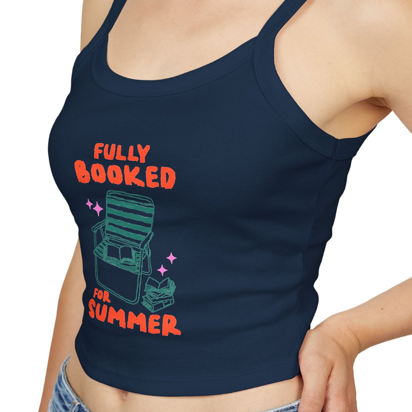 "Fully Booked for Summer" Tank Top — Beach Chair Reading Crop Top