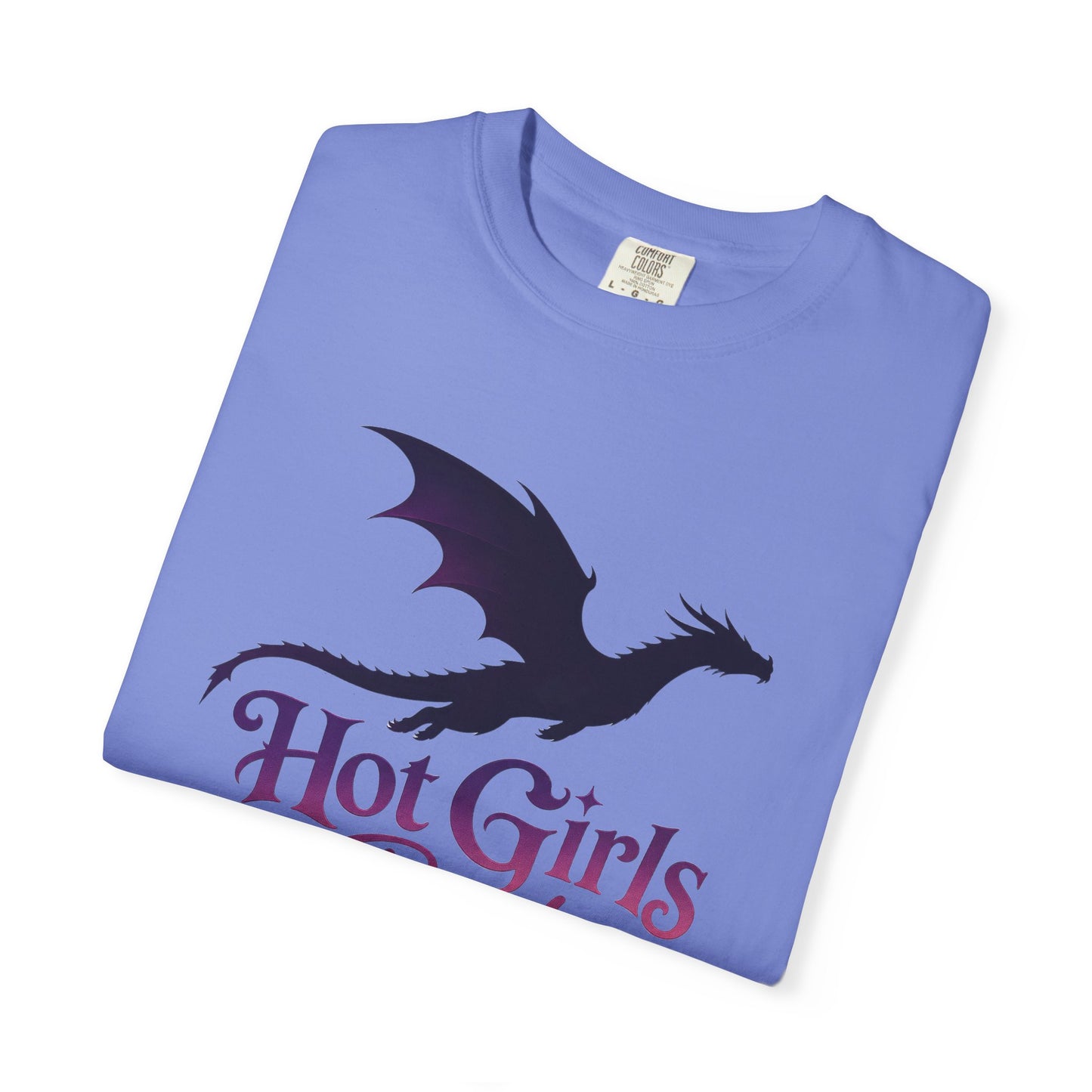Fantasy Reader T‑Shirt — "Hot Girls Read Fantasy" Dragon Graphic
