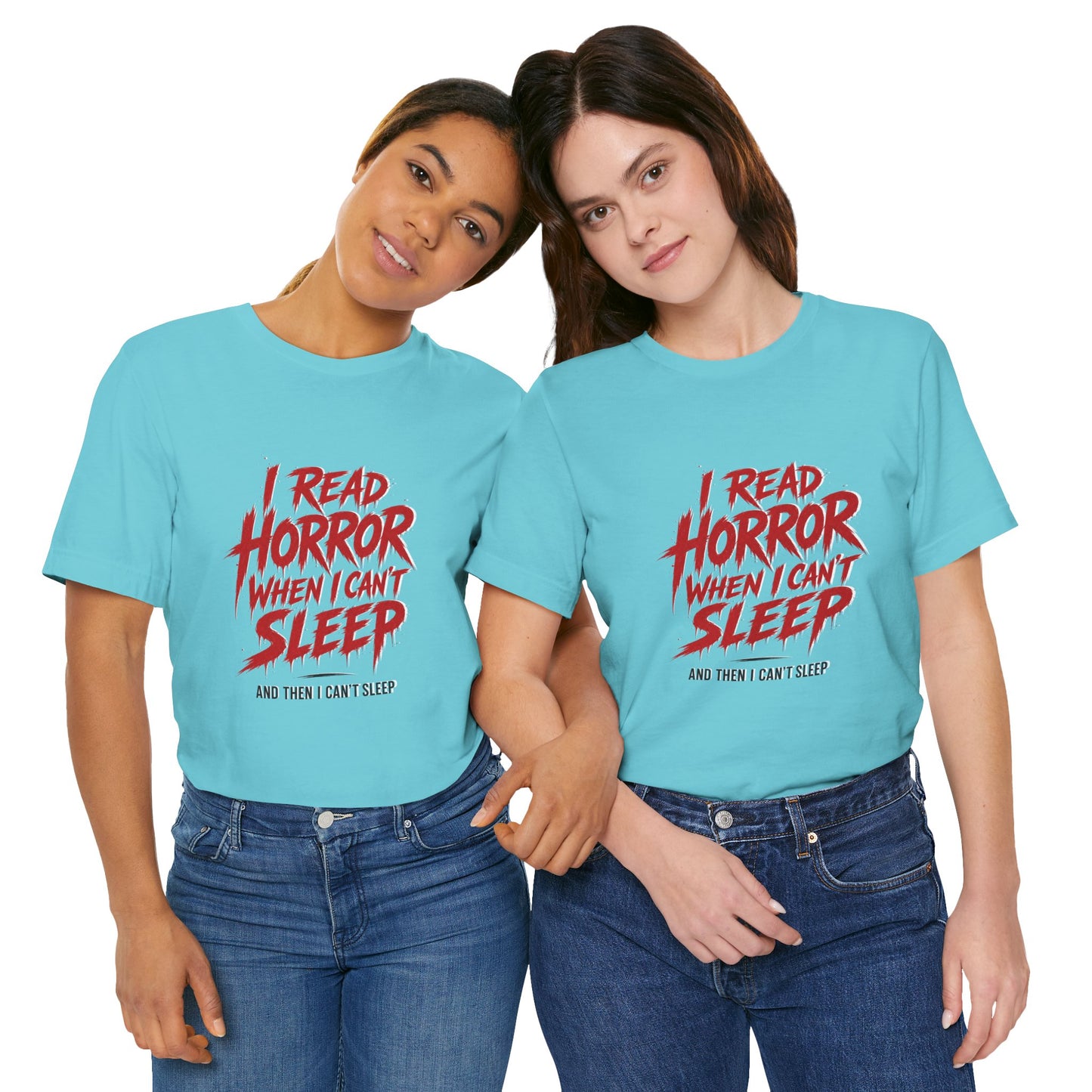 Airlume Cotton - Horror Reader Tee — "I Read Horror When I Can’t Sleep" Graphic T-Shirt