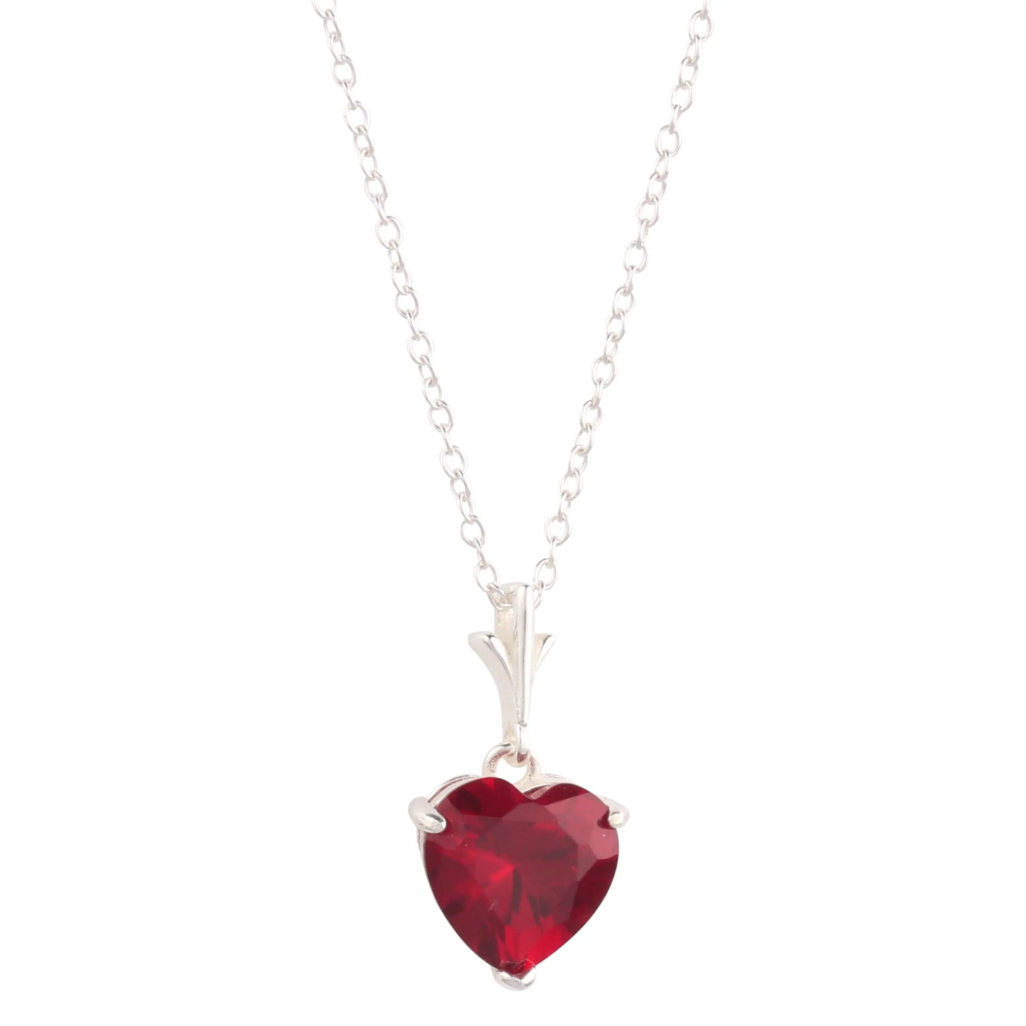 Collier en argent sterling 925 avec pendentif cœur rouge