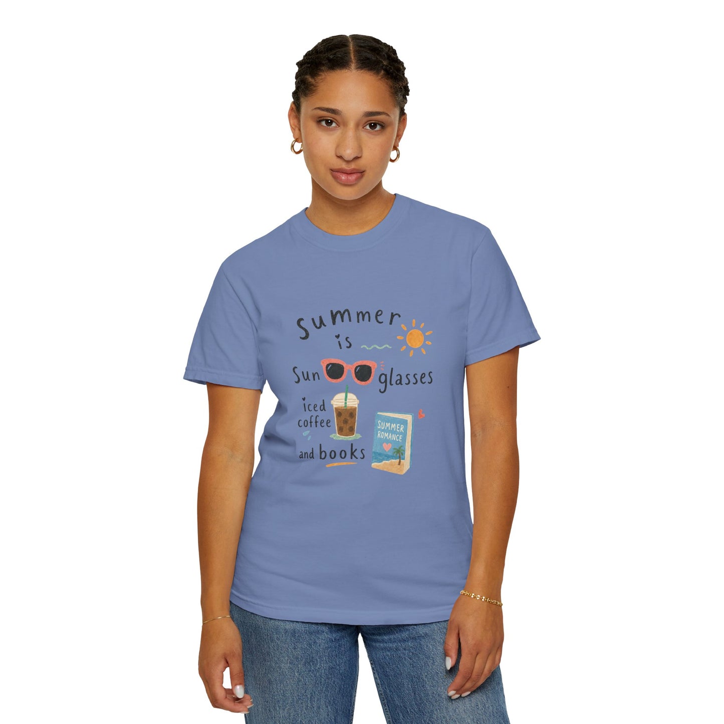"Summer Is Sunglasses, Iced Coffee & Books" T-Shirt