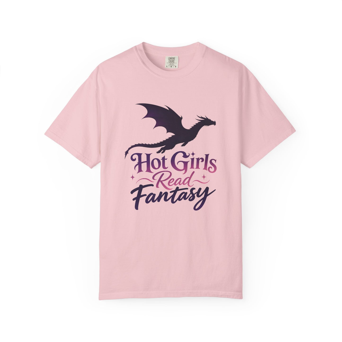 Fantasy Reader T‑Shirt — "Hot Girls Read Fantasy" Dragon Graphic