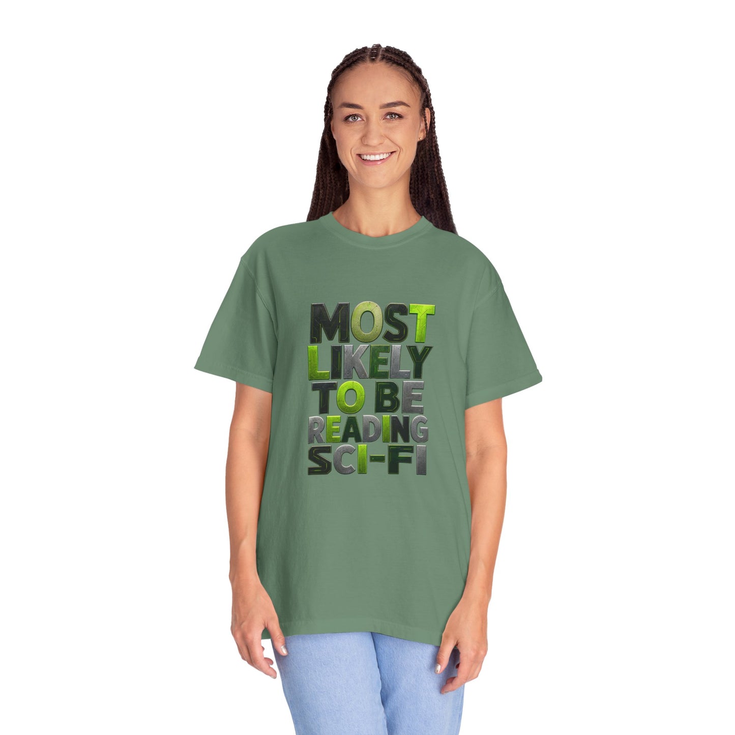 "Most Likely To Be Reading Sci‑Fi" T-Shirt for Science Fiction Book Lovers