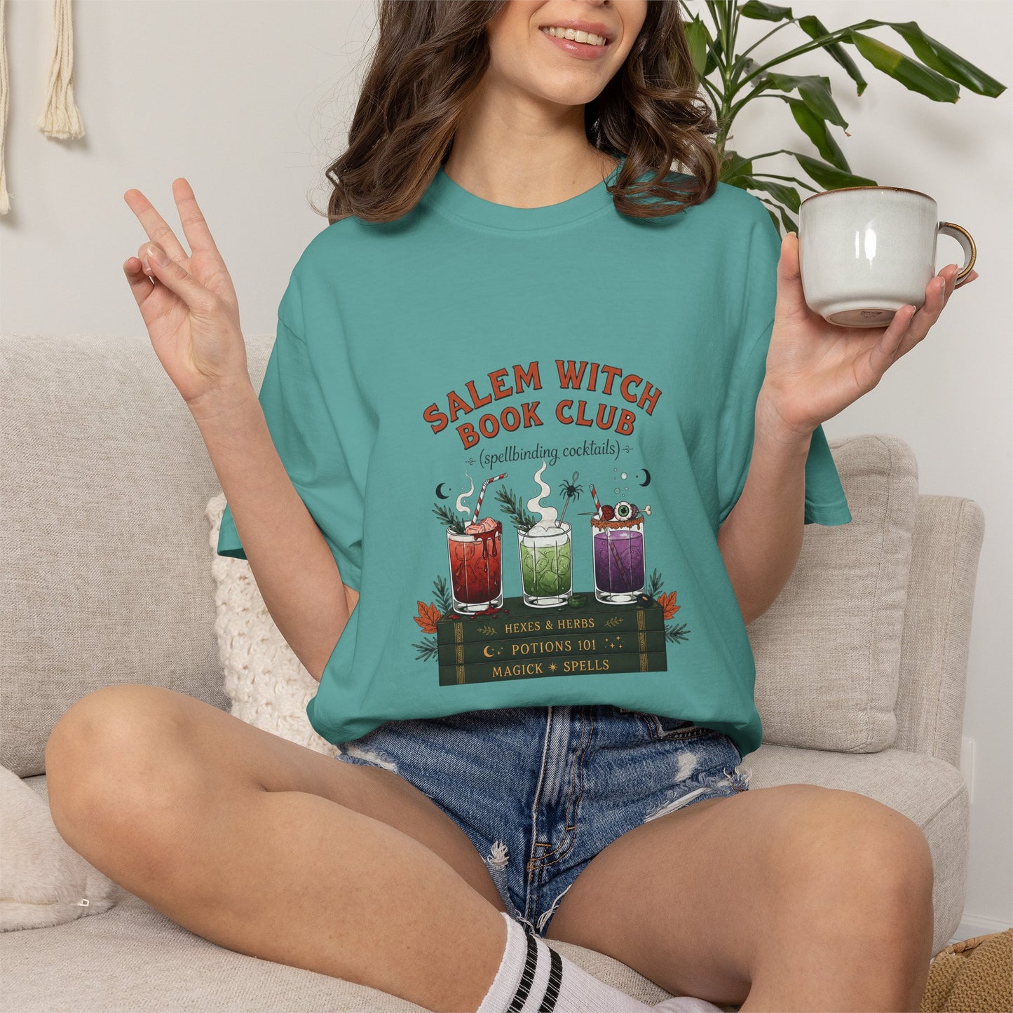 "Salem Witch Book Club" T-Shirt — Whimsical Witchy Reading Tee
