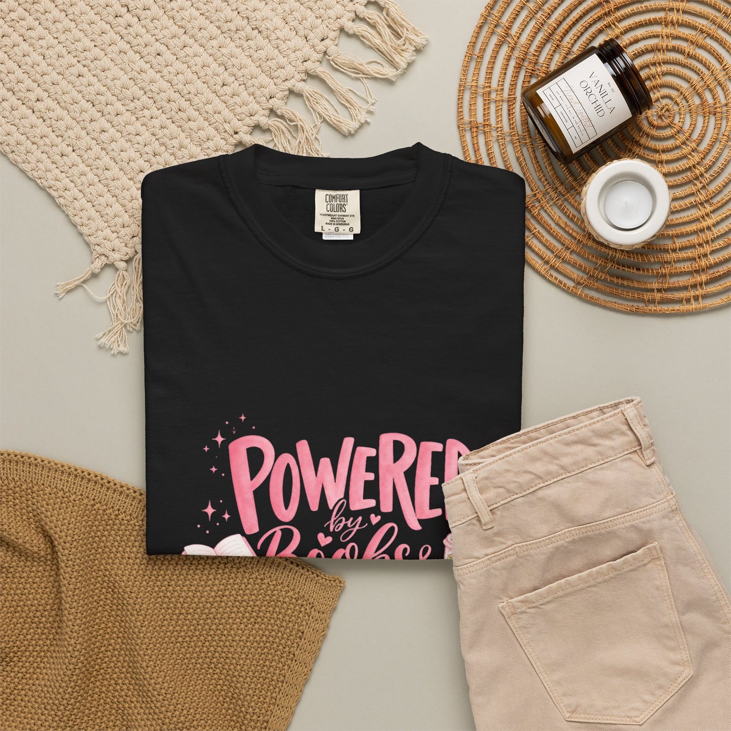 "Powered by Books & Matcha" T-Shirt
