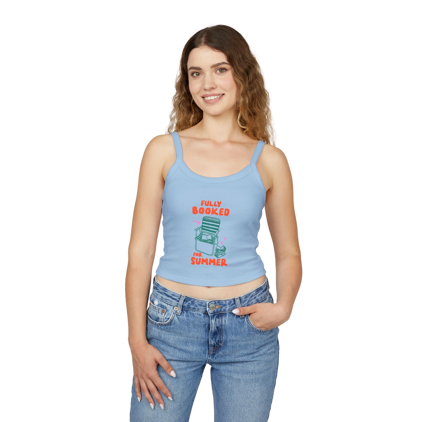 "Fully Booked for Summer" Tank Top — Beach Chair Reading Crop Top