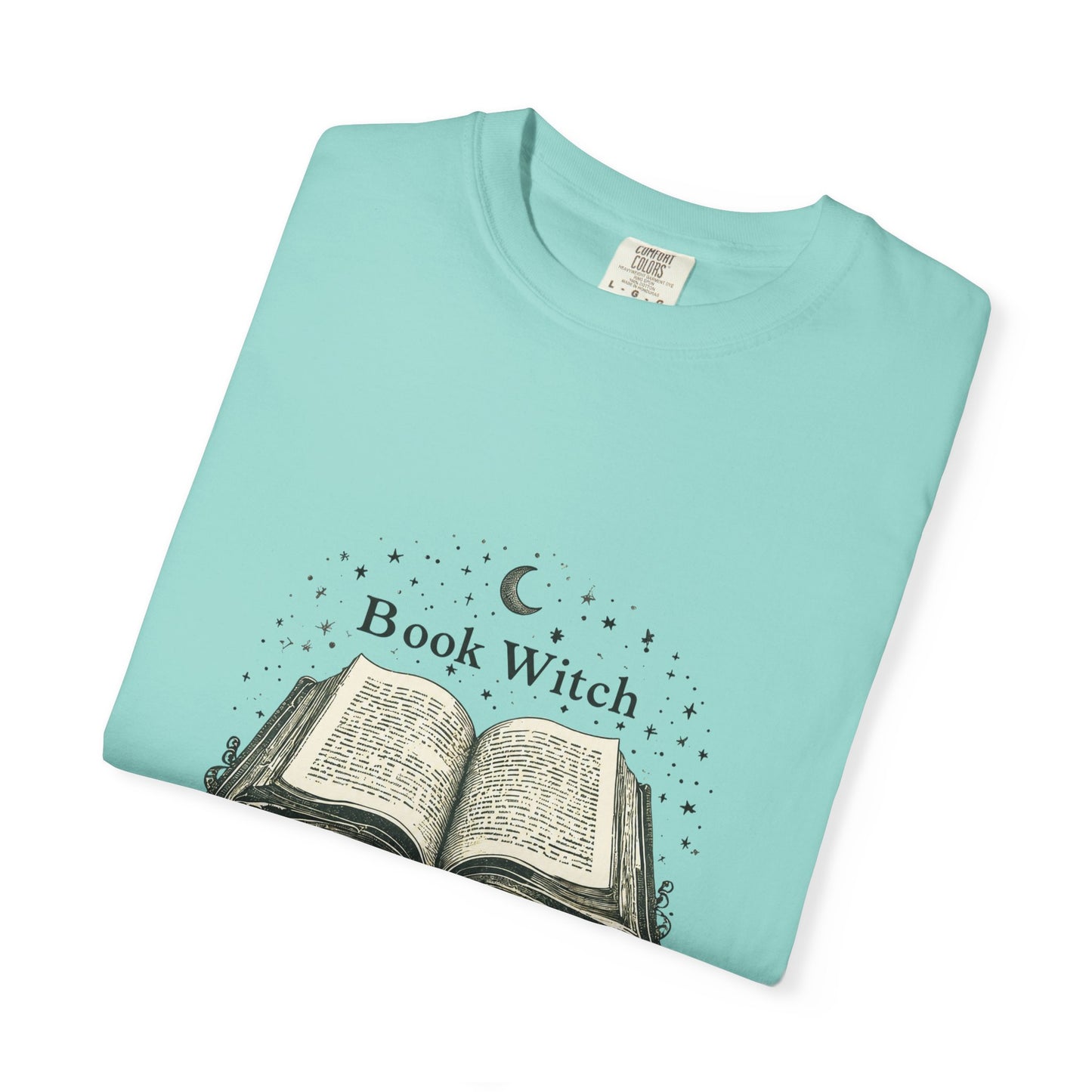 "Book Witch" T-Shirt — Vintage Open Spellbook Design for Readers & Witches