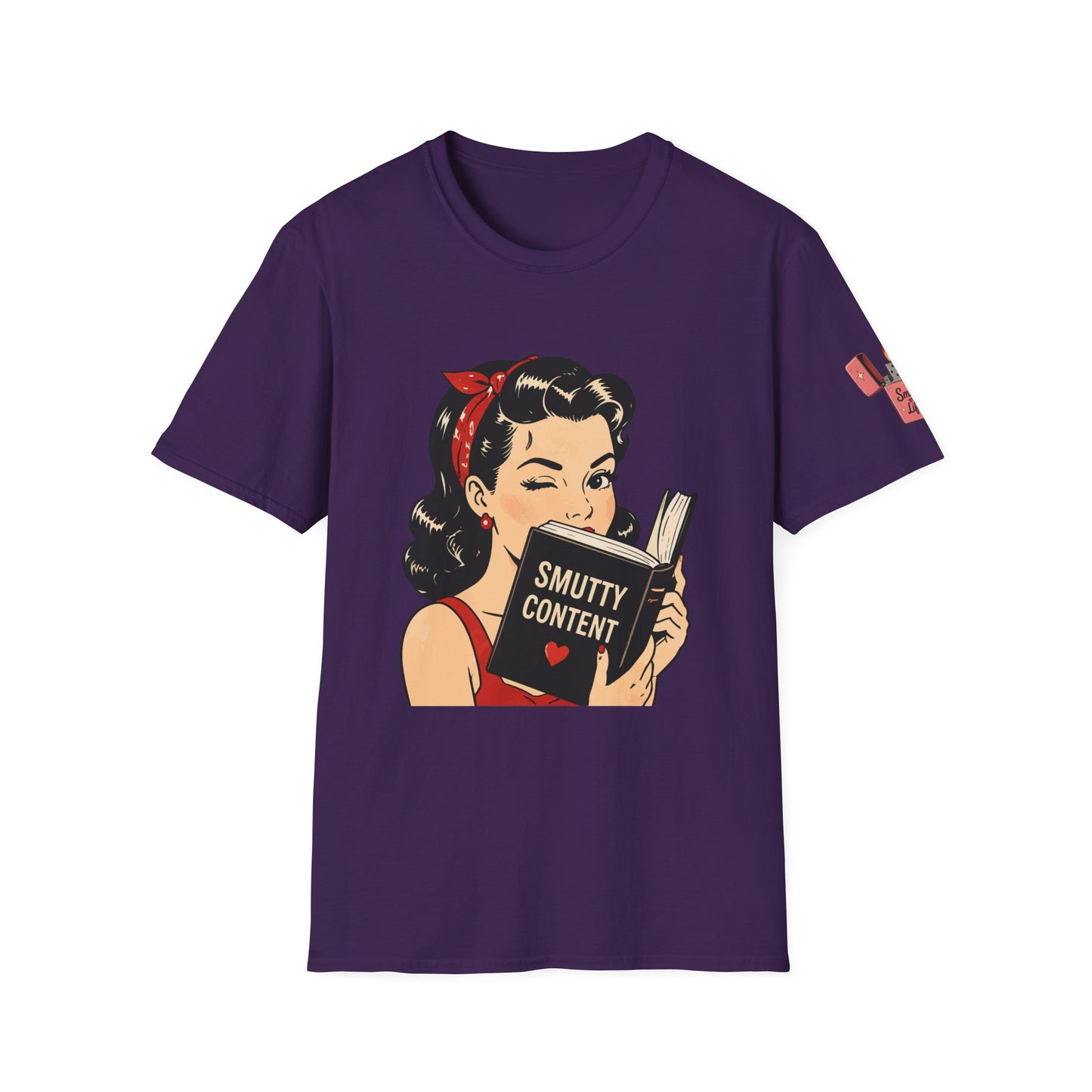 Lightweight Fabric - Vintage Pin-up Reading Tee — "Smutty Content" Graphic T-Shirt