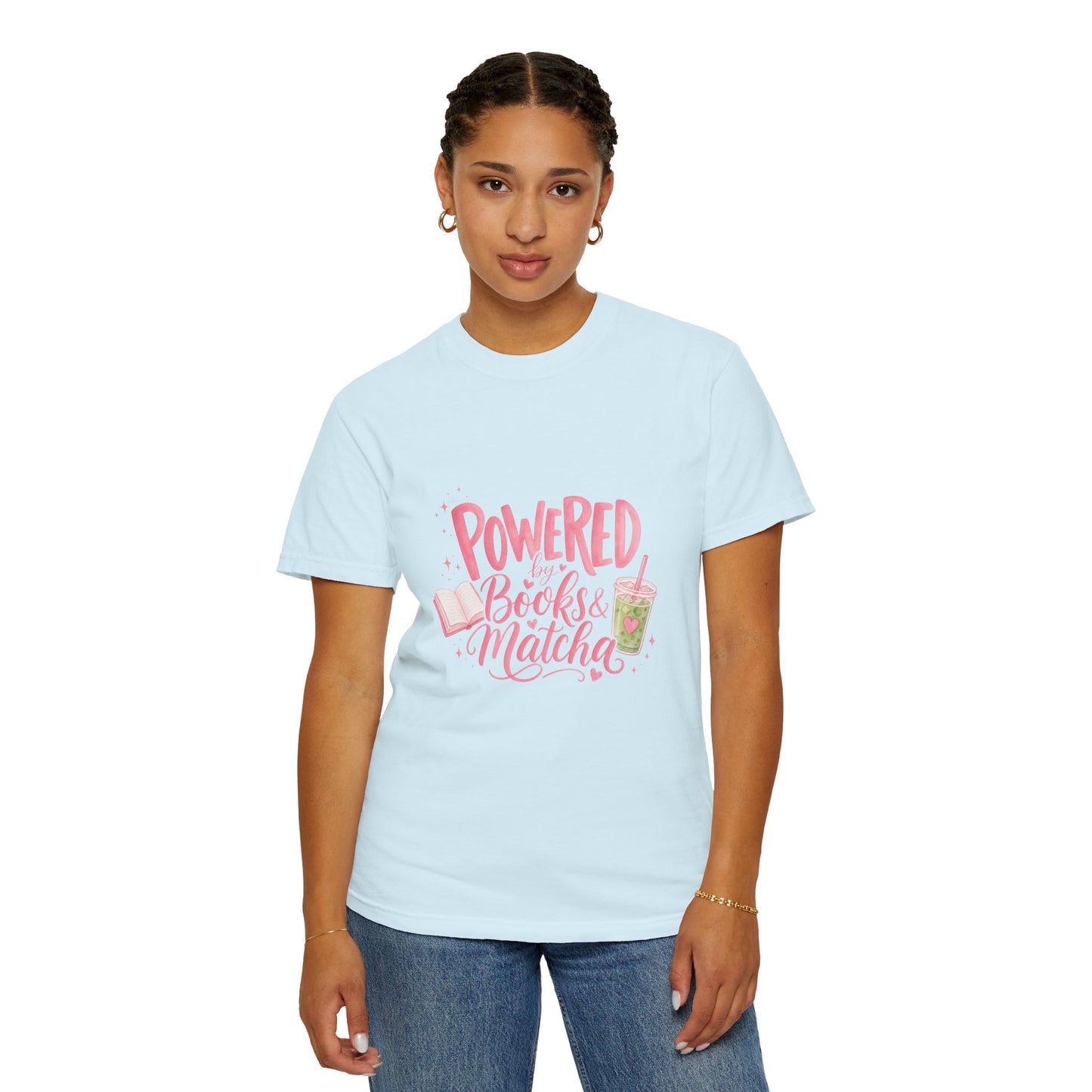 "Powered by Books & Matcha" T-Shirt