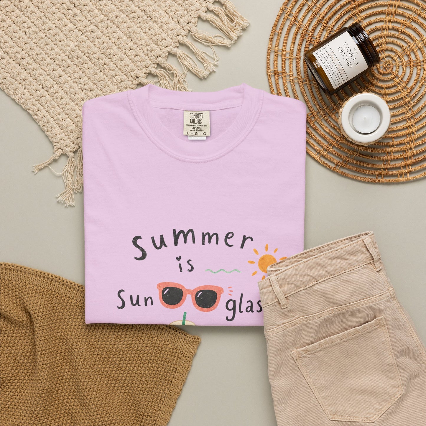 "Summer Is Sunglasses, Iced Coffee & Books" T-Shirt