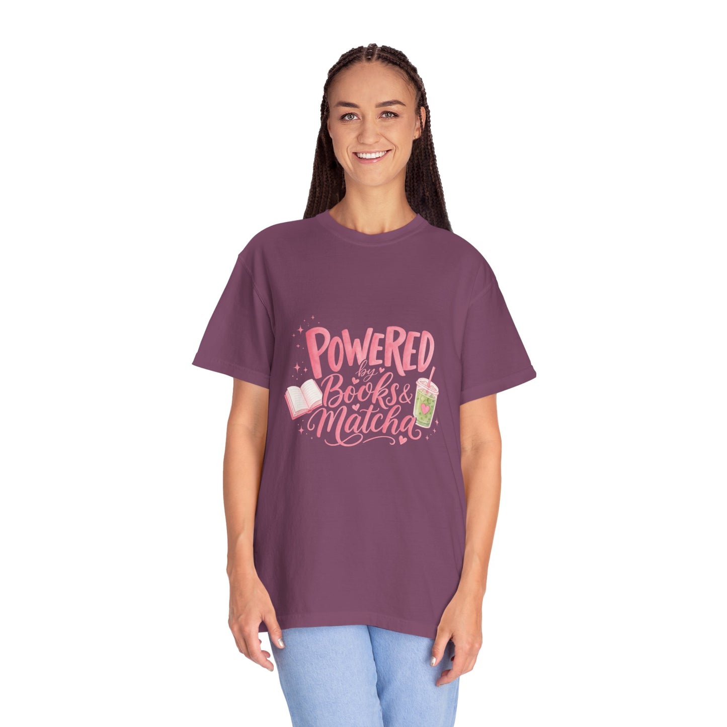 "Powered by Books & Matcha" T-Shirt