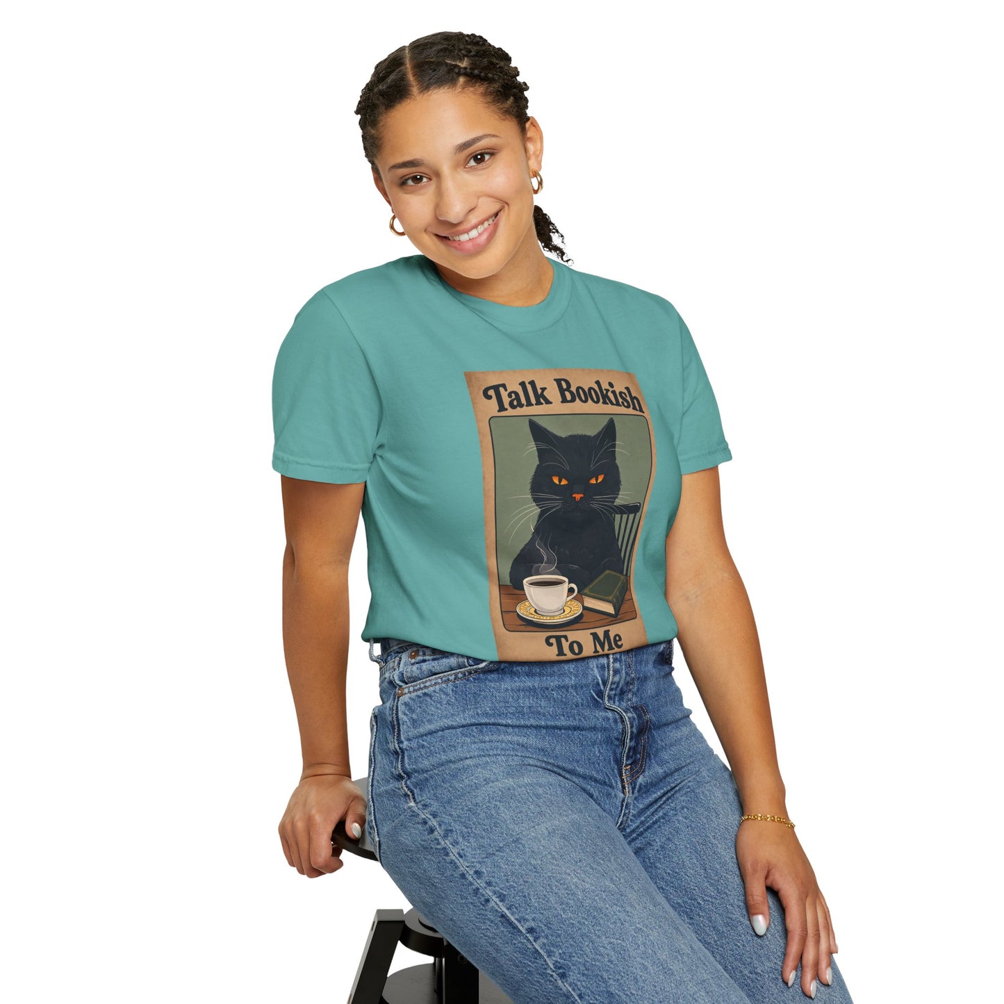 "Talk Bookish To Me" Cat T-Shirt
