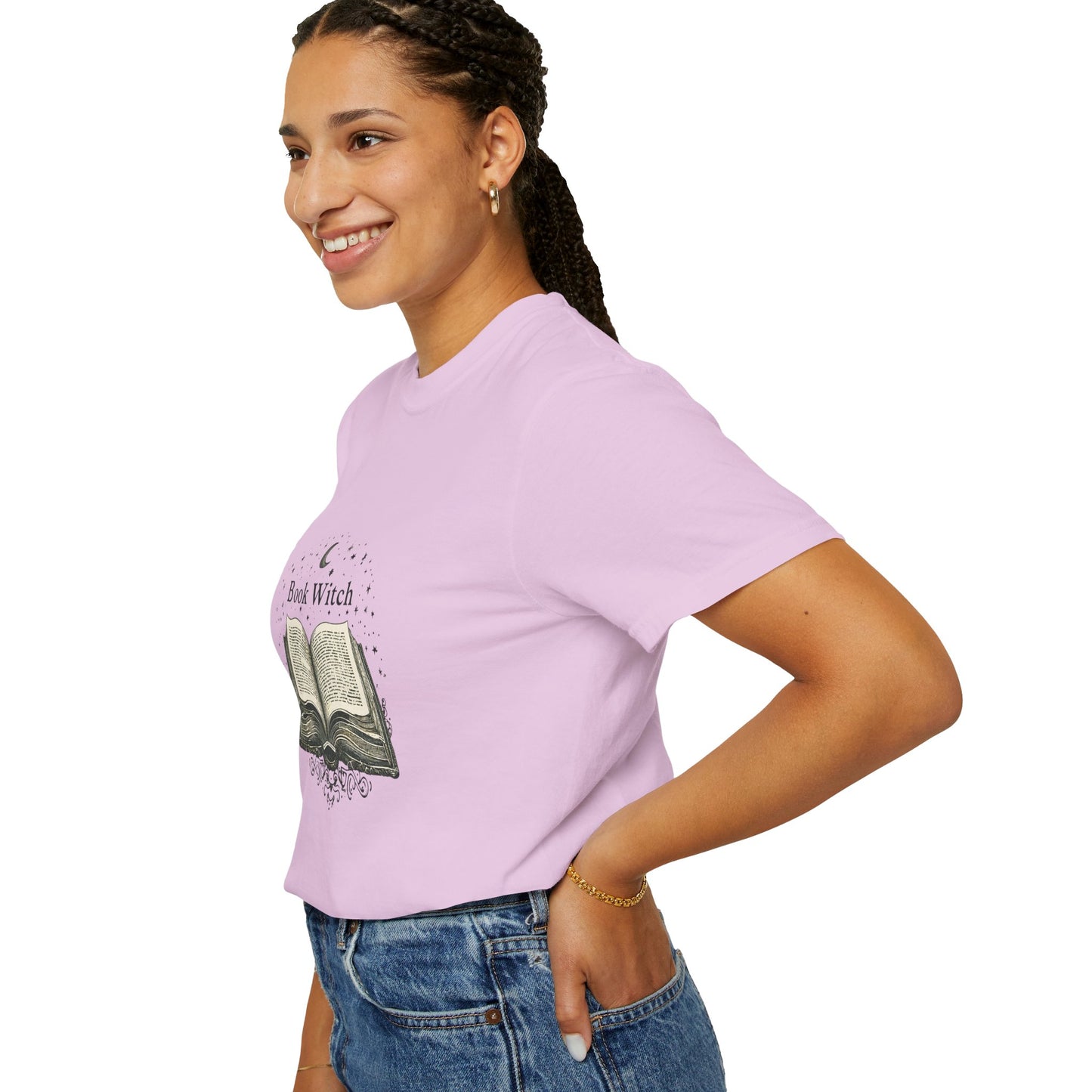 "Book Witch" T-Shirt — Vintage Open Spellbook Design for Readers & Witches
