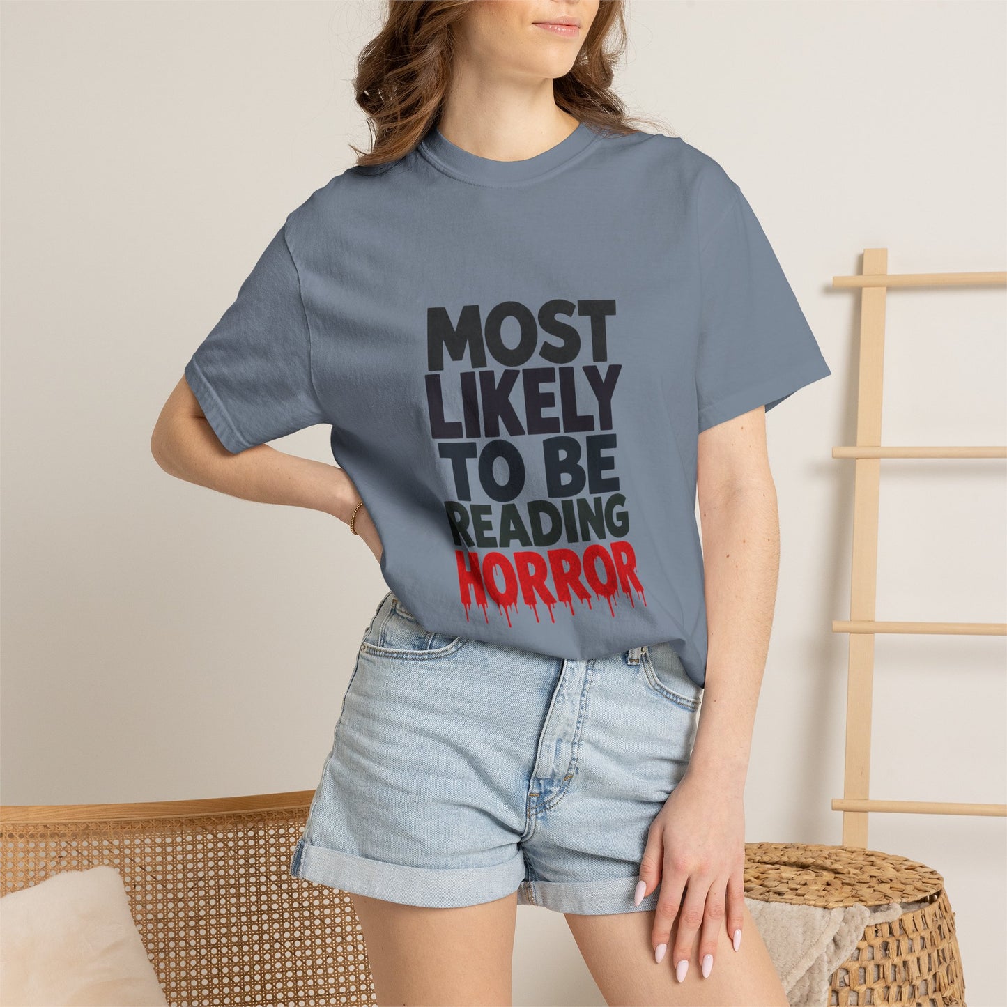 Horror Reader T-Shirt — "Most Likely to Be Reading Horror" Graphic Tee