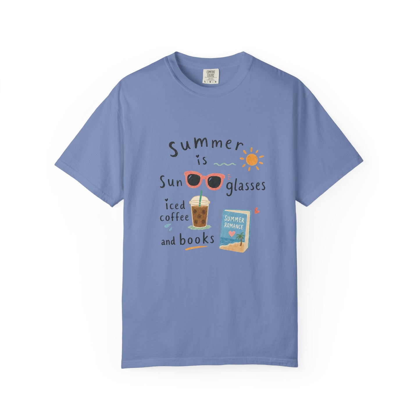 "Summer Is Sunglasses, Iced Coffee & Books" T-Shirt