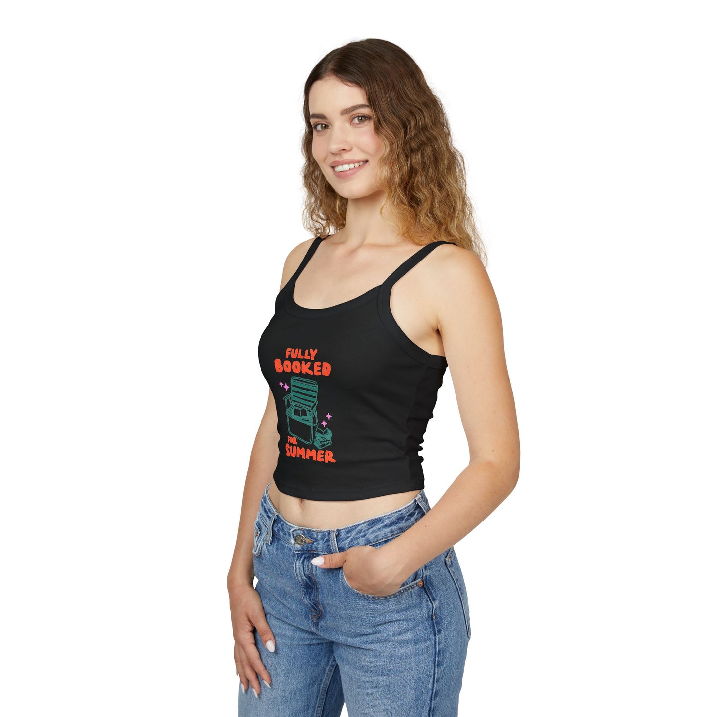 "Fully Booked for Summer" Tank Top — Beach Chair Reading Crop Top