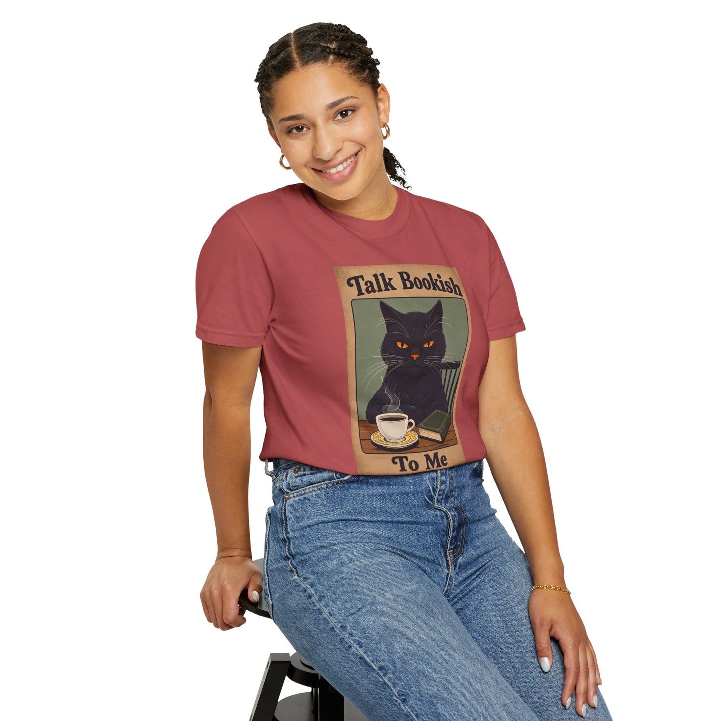 "Talk Bookish To Me" Cat T-Shirt