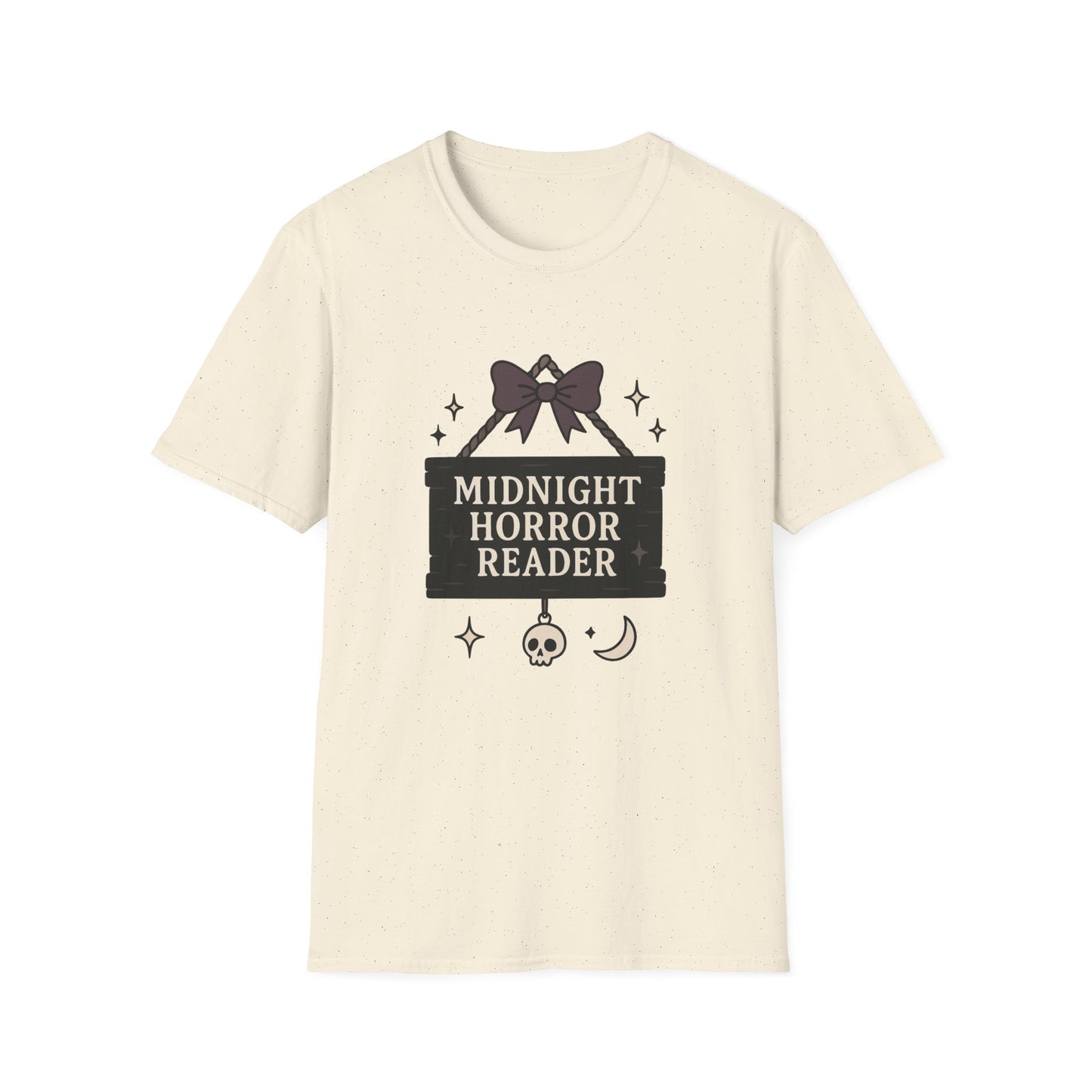Lightweight Fabric - "Midnight Horror Reader" T-Shirt — Spooky Book Lover Graphic Tee