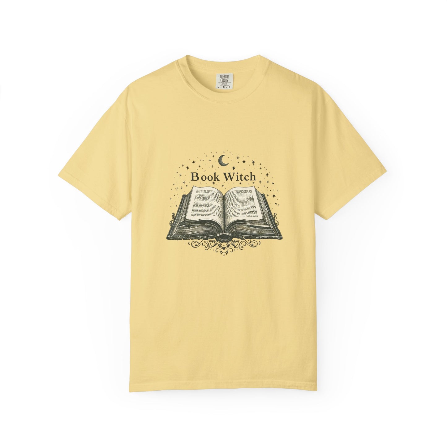 "Book Witch" T-Shirt — Vintage Open Spellbook Design for Readers & Witches