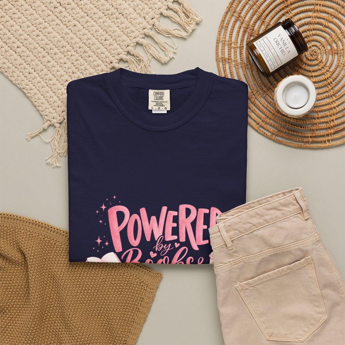 "Powered by Books & Matcha" T-Shirt