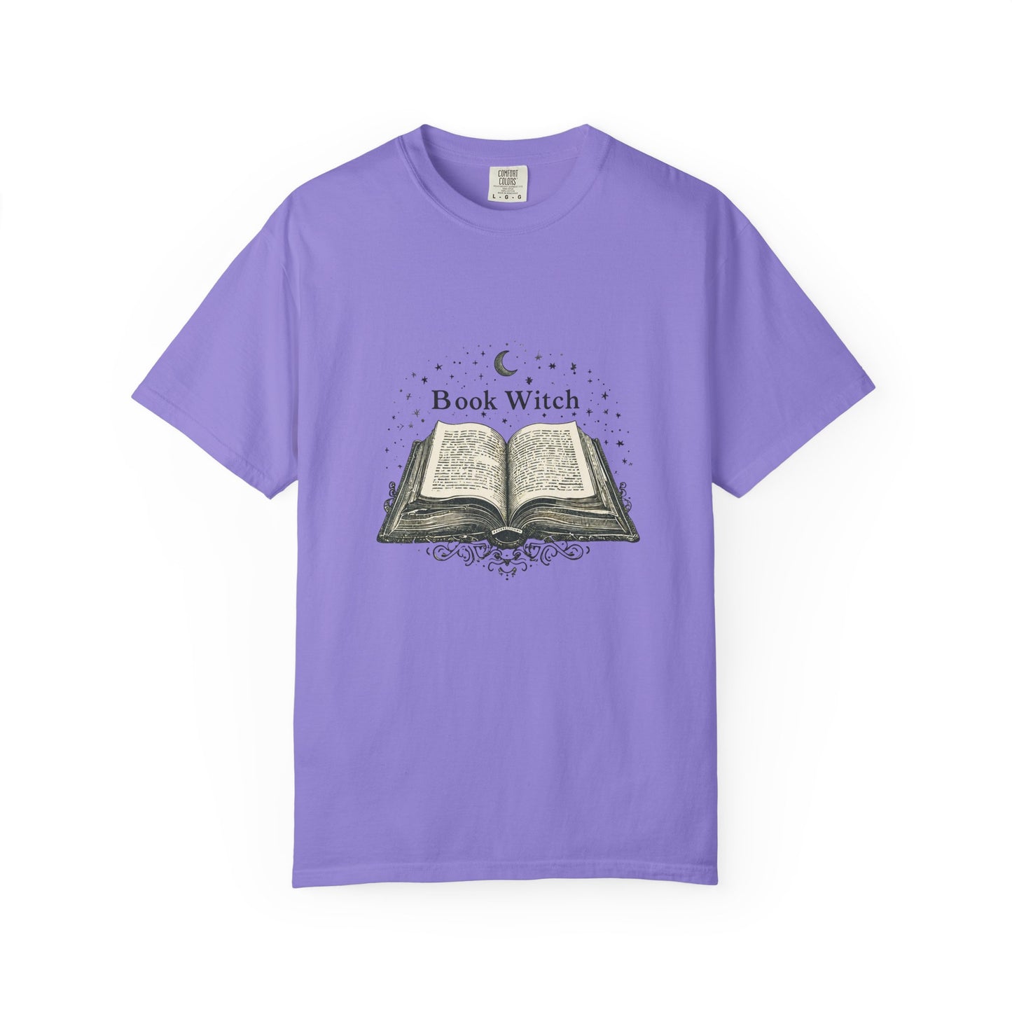 "Book Witch" T-Shirt — Vintage Open Spellbook Design for Readers & Witches