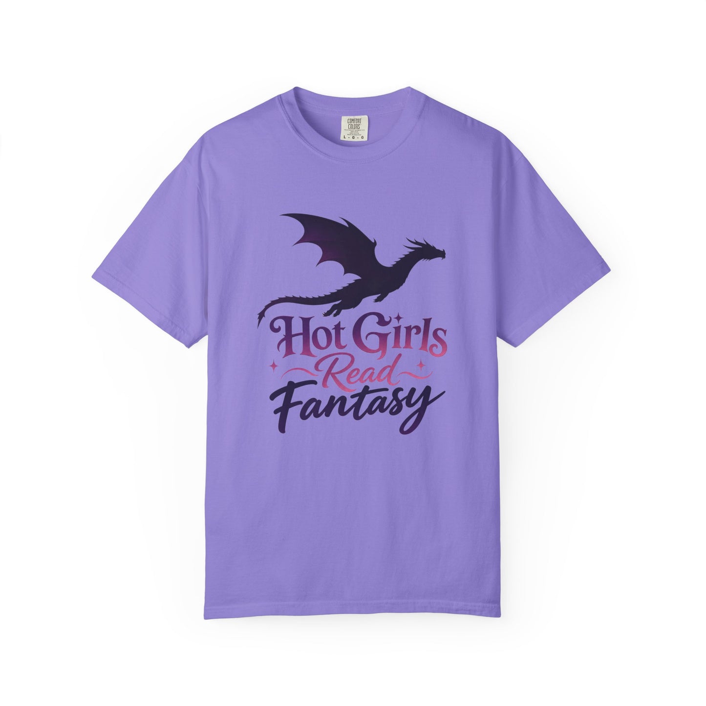 Fantasy Reader T‑Shirt — "Hot Girls Read Fantasy" Dragon Graphic