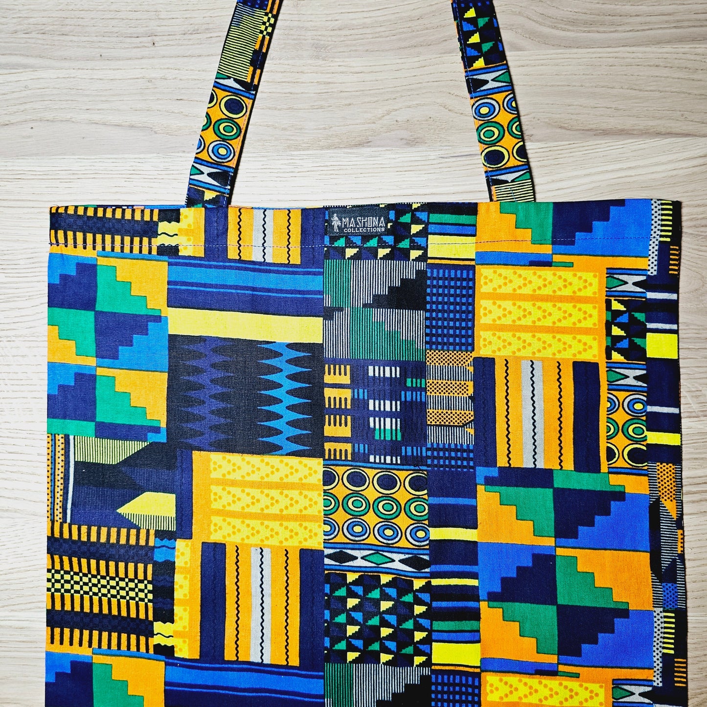 Sac fourre-tout fait main imprimé africain | Sac de plage | Sac de courses