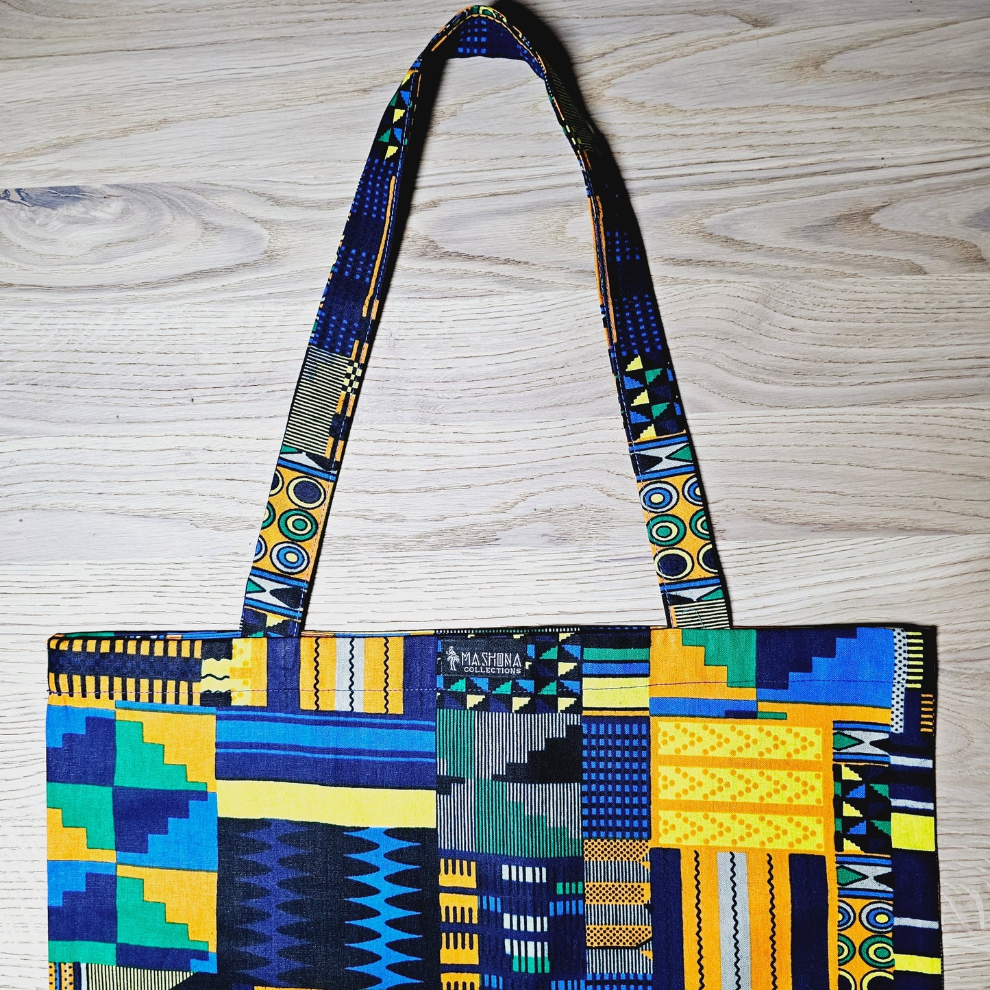 Sac fourre-tout fait main imprimé africain | Sac de plage | Sac de courses