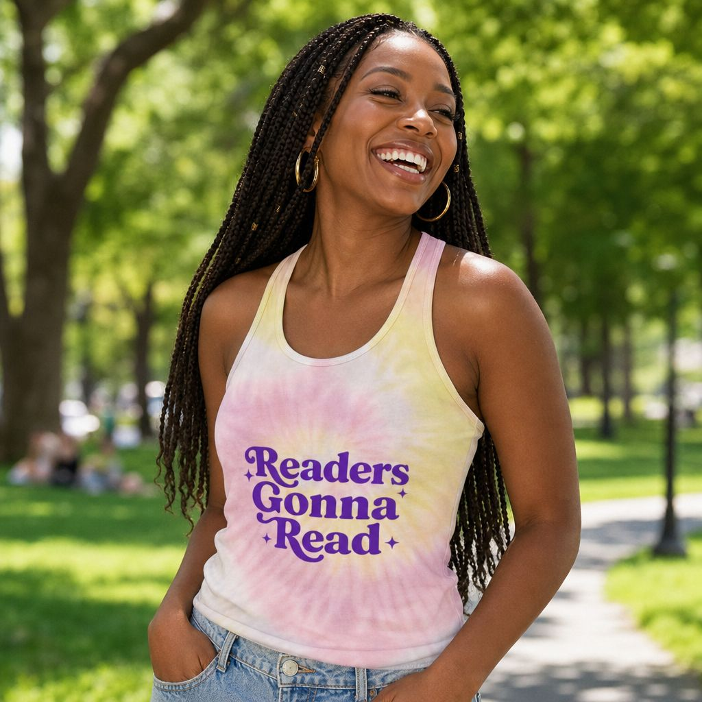 "Readers Gonna Read" Tie-Dye Racerback Tank