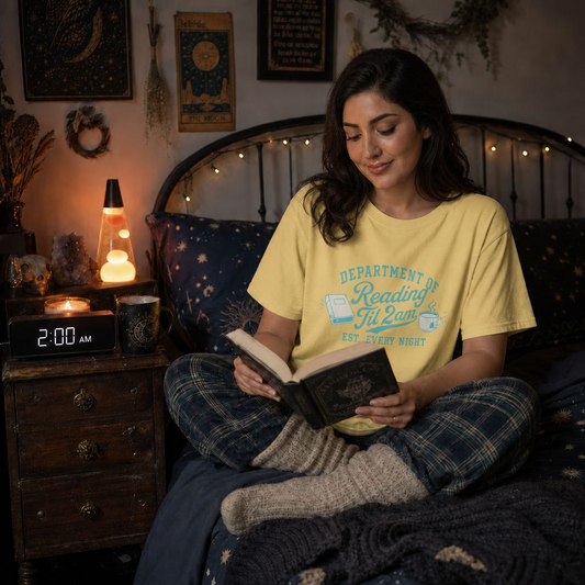"Department of Reading 'Til 2AM: T-Shirt — Graphic Reading Tee