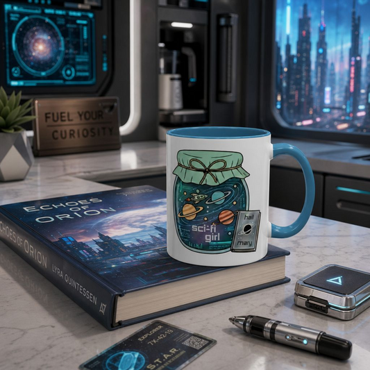 "Sci‑Fi Girl" JamJar Mug — Space Planets Accent Coffee Cup (11/15oz)