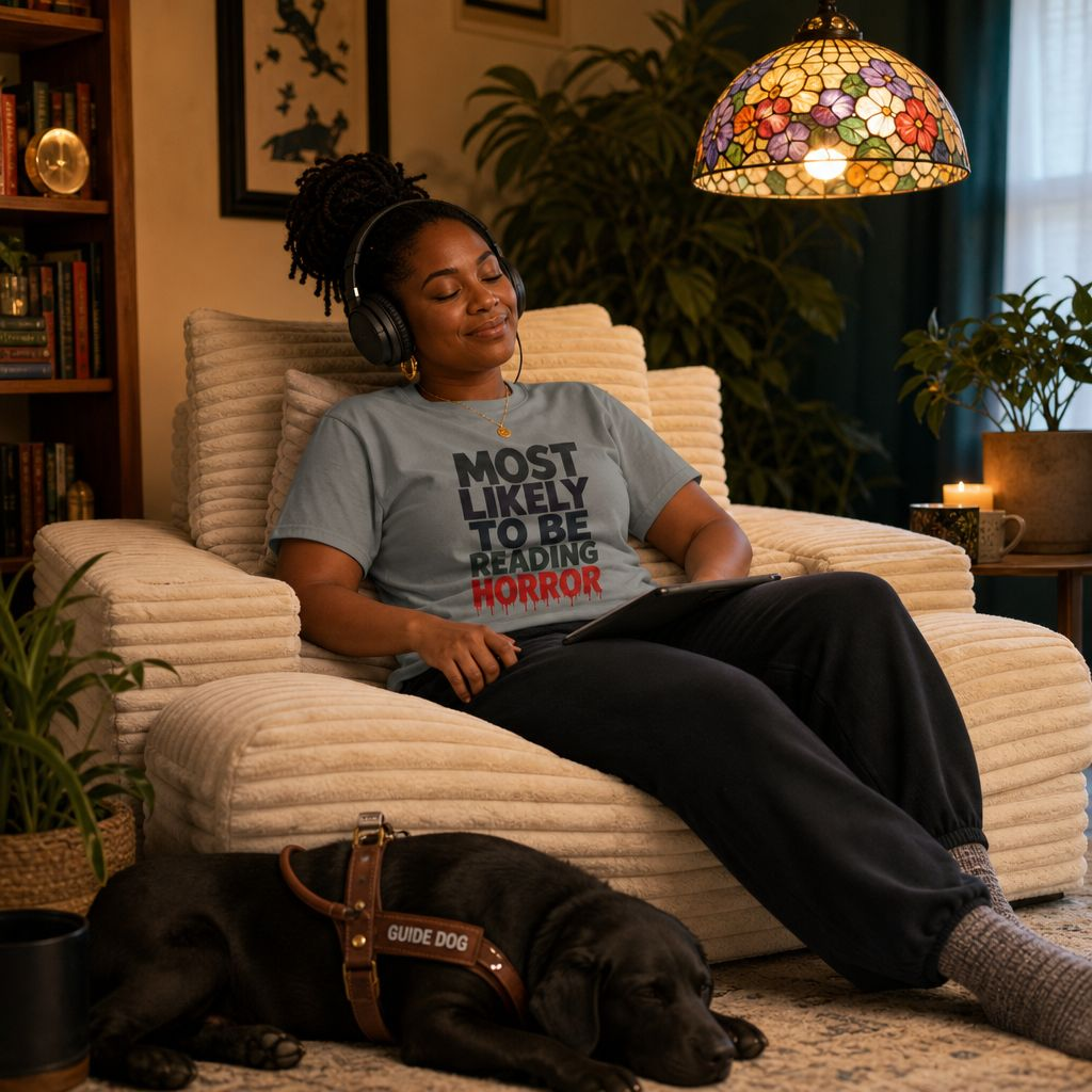 Horror Reader T-Shirt — "Most Likely to Be Reading Horror" Graphic Tee