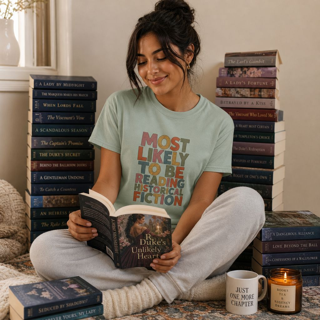 Historical Fiction Reader T-Shirt — "Most Likely to Be Reading Historical Fiction"