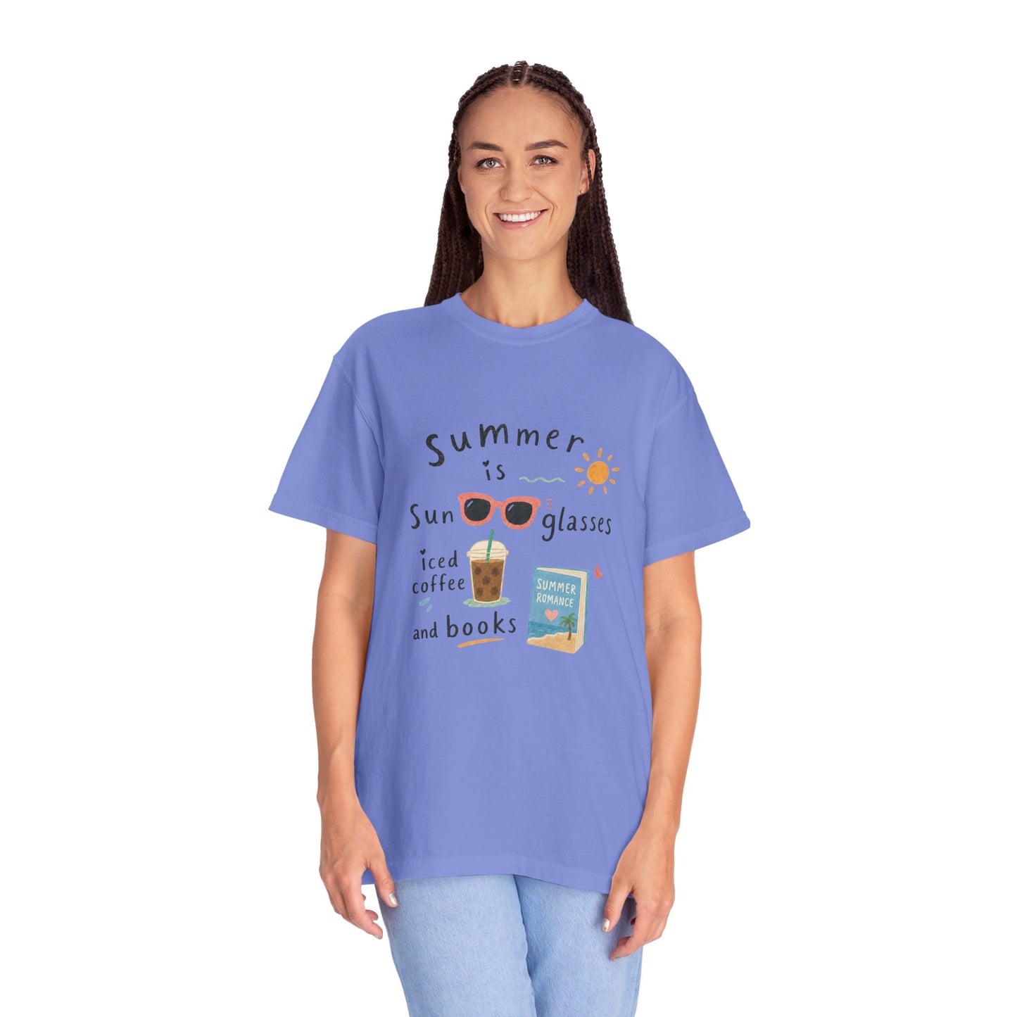 "Summer Is Sunglasses, Iced Coffee & Books" T-Shirt