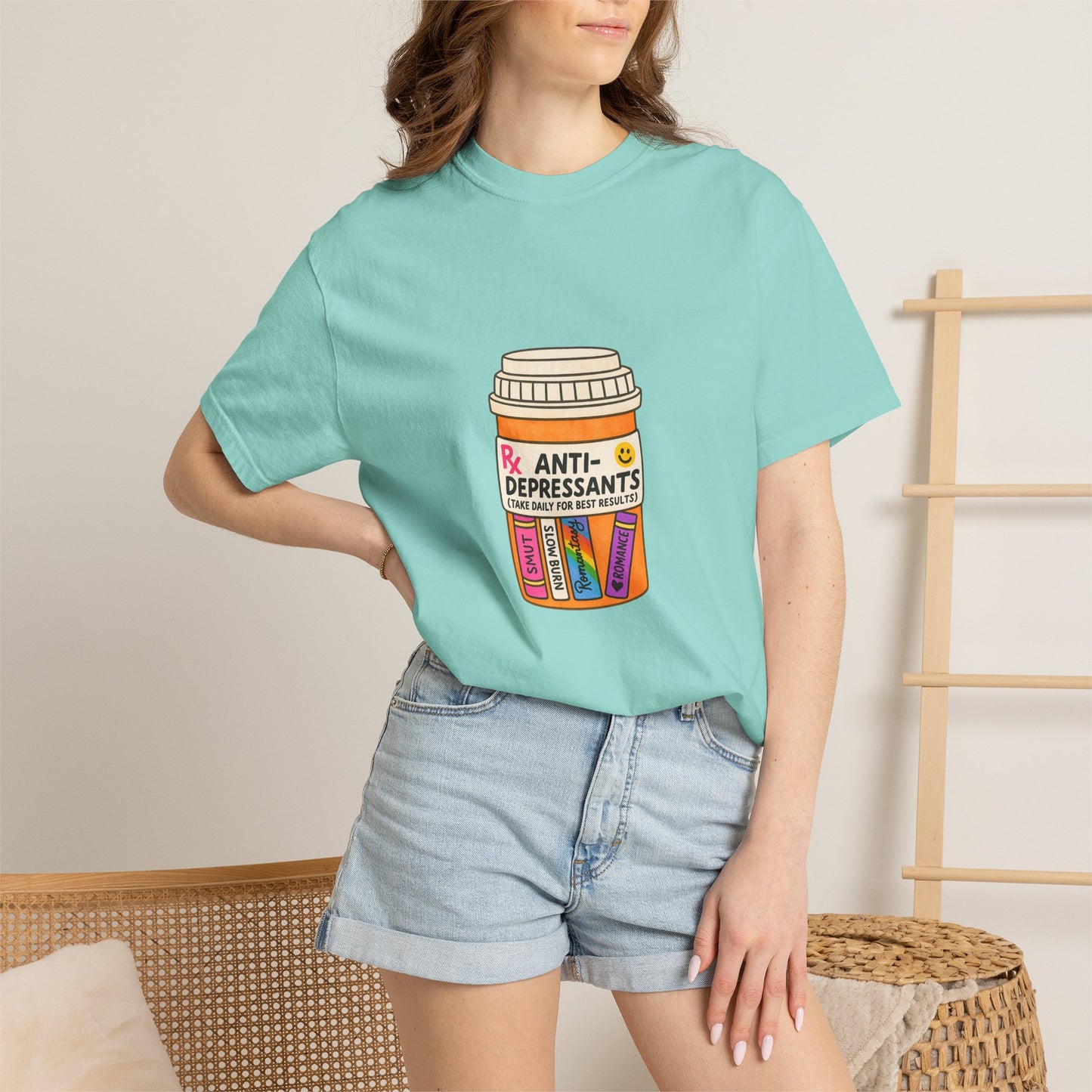 T-Shirt — "Anti-Depressants" Coffee & Books Graphic Tee