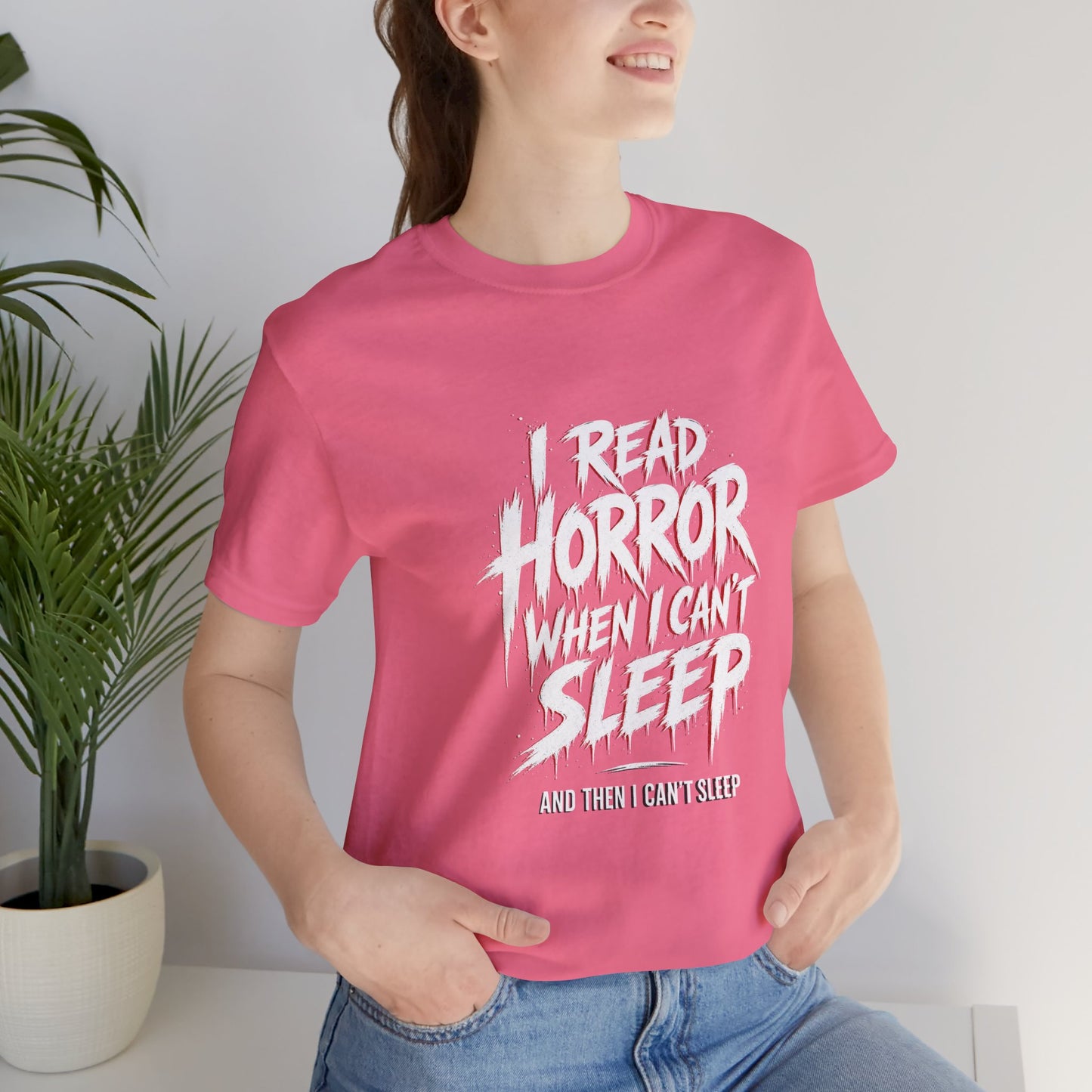 Airlume Cotton - Horror Reader Tee — "I Read Horror When I Can’t Sleep" Graphic T-Shirt