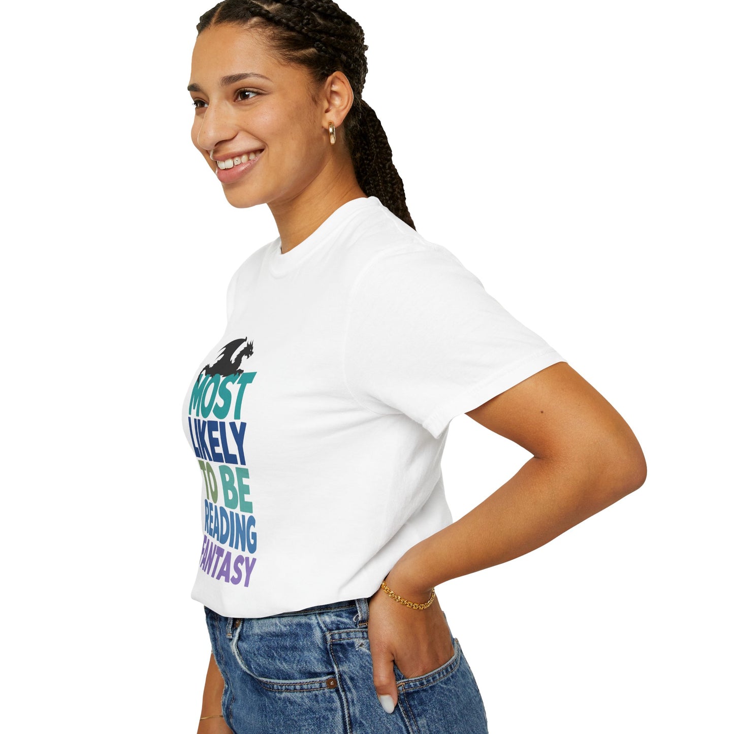 Fantasy Reader T-Shirt — "Most Likely to Be Reading Fantasy" Graphic Tee