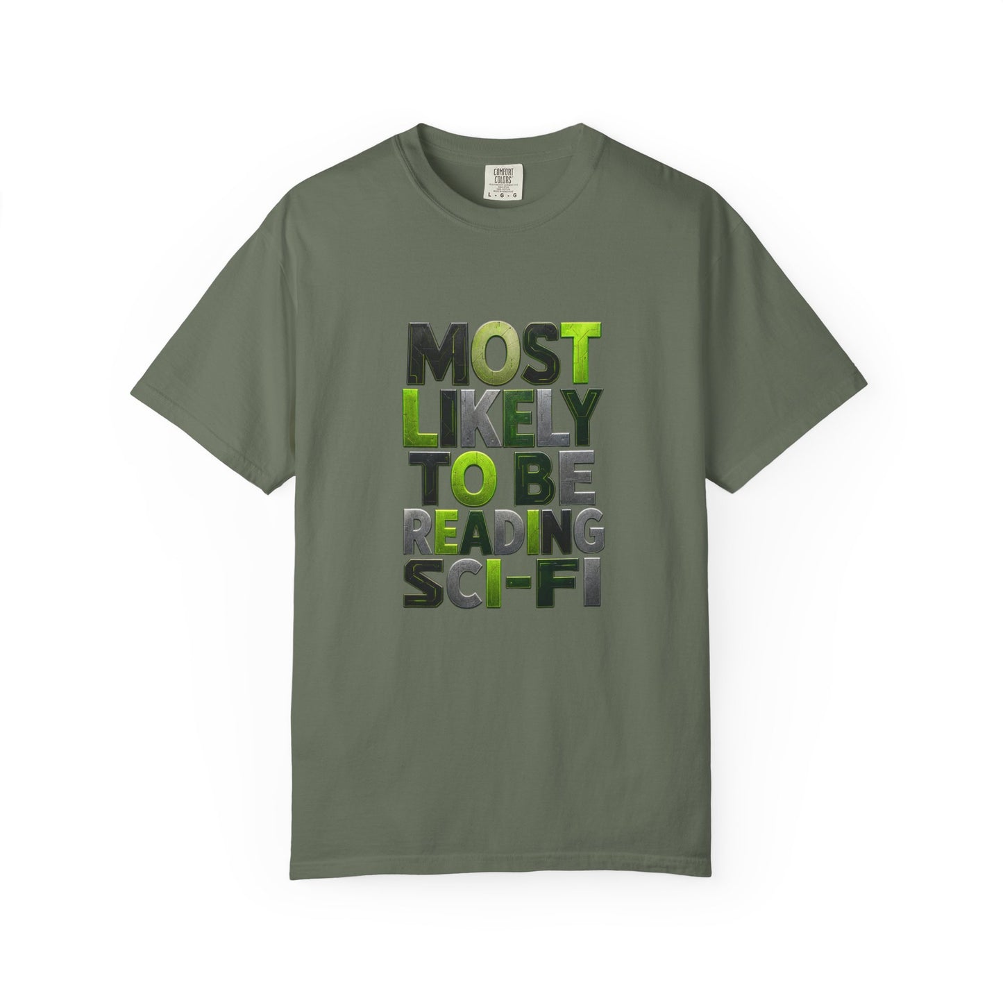"Most Likely To Be Reading Sci‑Fi" T-Shirt for Science Fiction Book Lovers