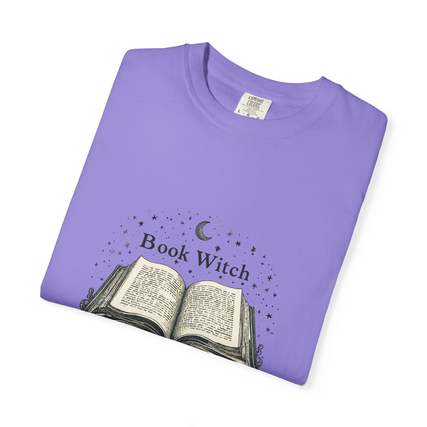 "Book Witch" T-Shirt — Vintage Open Spellbook Design for Readers & Witches