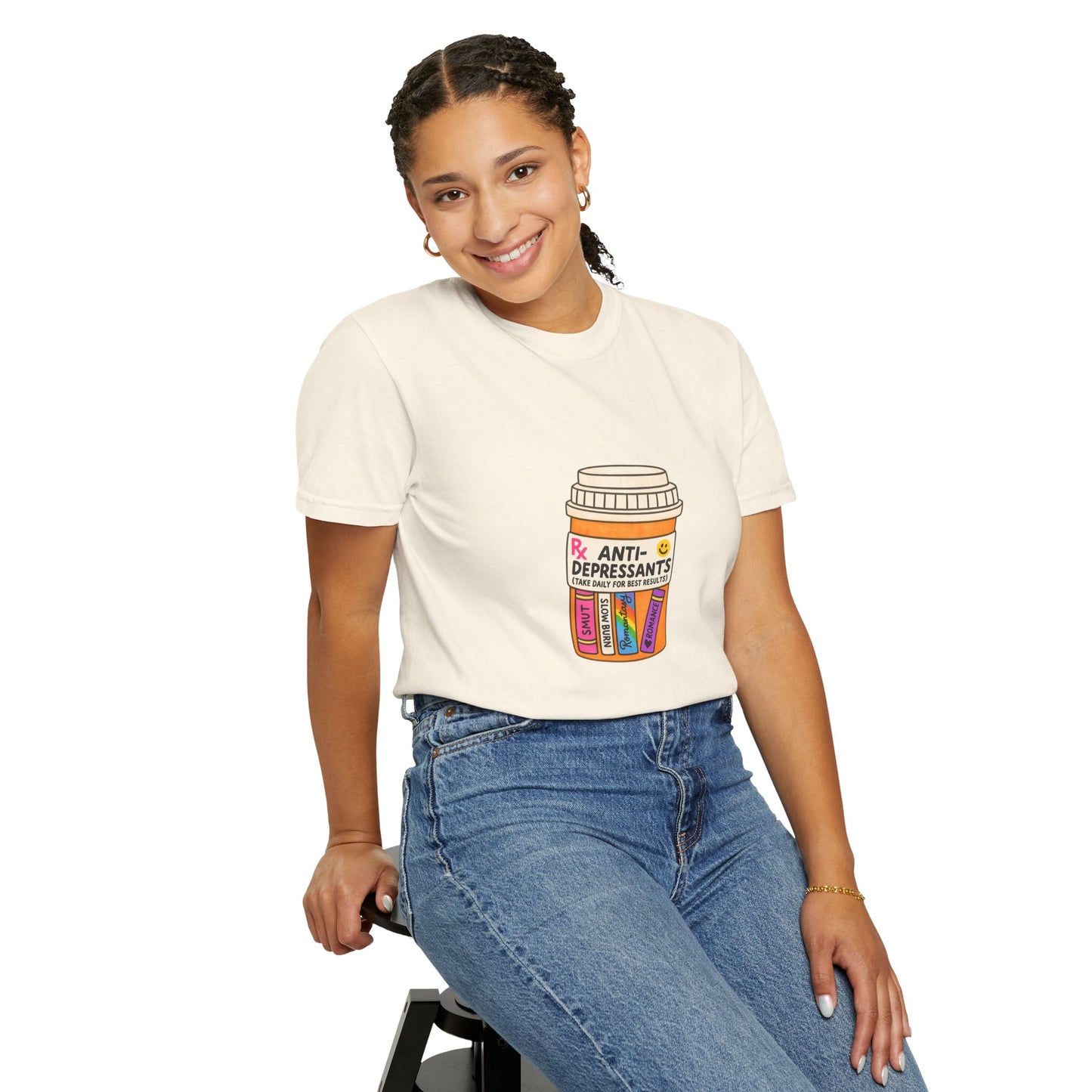 T-Shirt — "Anti-Depressants" Coffee & Books Graphic Tee