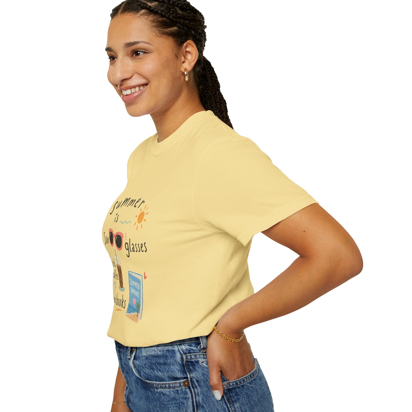 "Summer Is Sunglasses, Iced Coffee & Books" T-Shirt